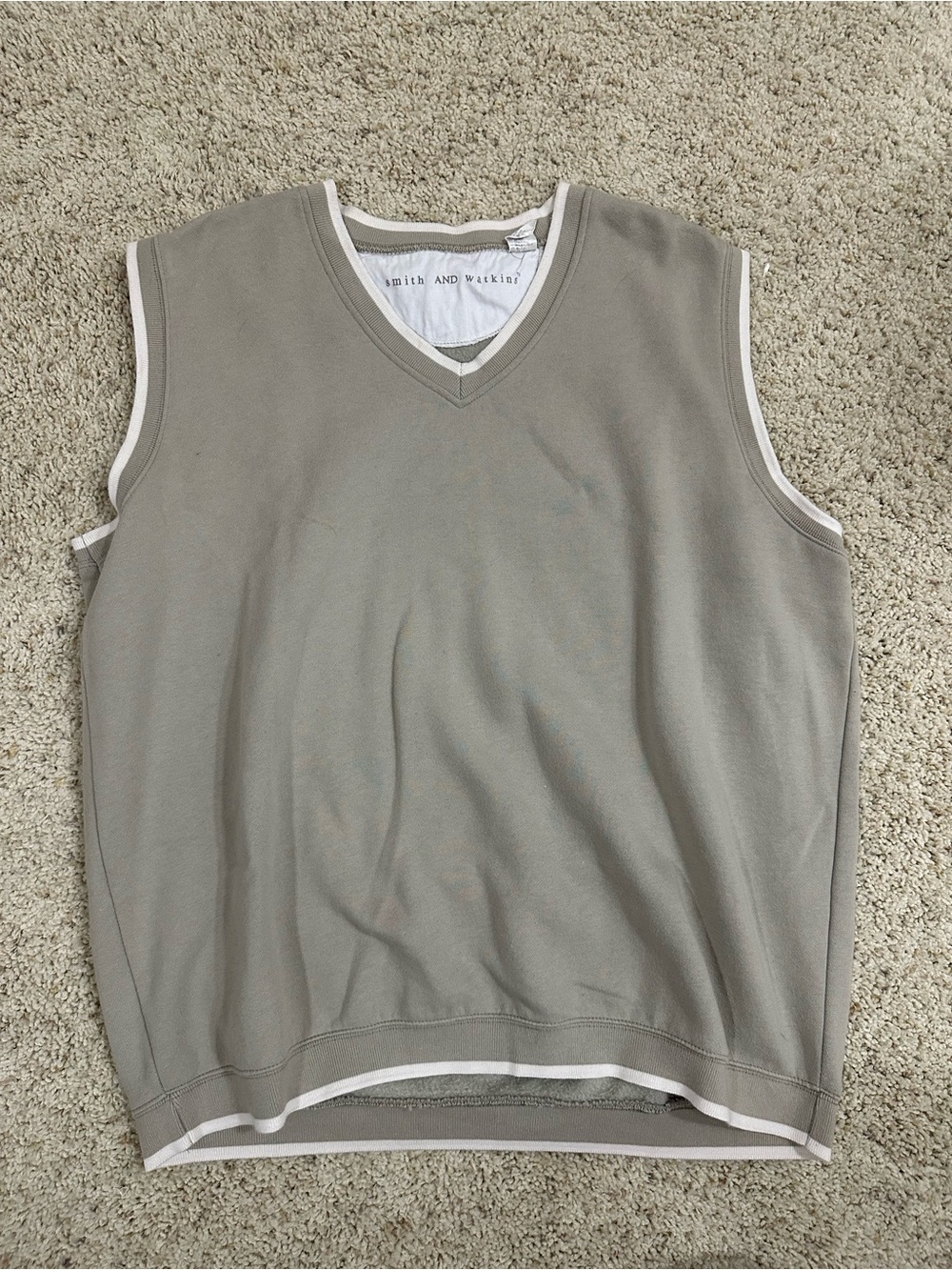 Taupe V-Neck Sleeveless Sweater Vest